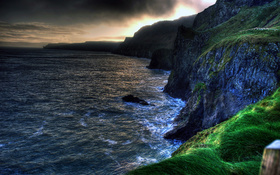 The wallpaper of amazing coastline of Ballintoy in Northern Ireland