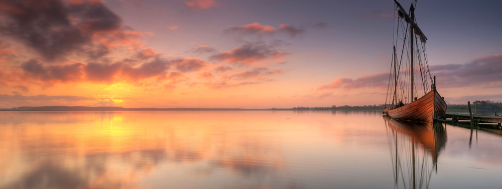 The wallpaper of beautiful Viking ship in Denmark