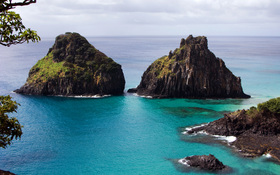 Two huge rocks in Fernando-de-Noronha archipelago, Brasil wallpaper