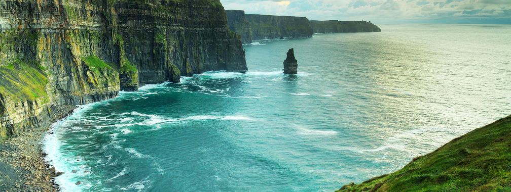 Unique strand on Lahinch beach in County Clare, Ireland