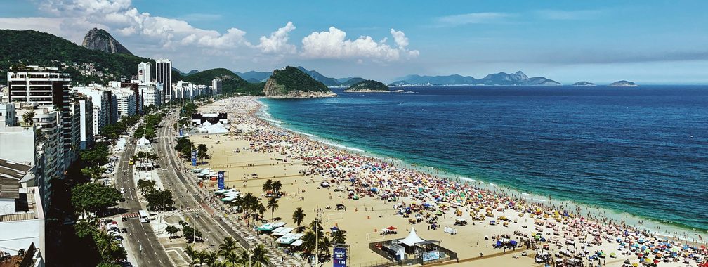 Vibrant Copacabana beach in Rio de Janeiro