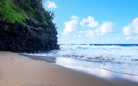 Virgin beach in the Kalalau Trail in Kauai, Hawaii