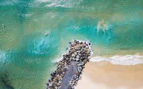 Walking path by Coolangatta beach, Australia