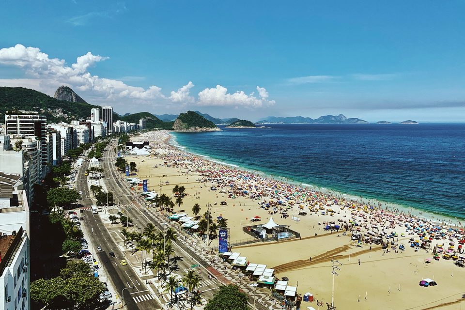 South America, Brazil, Rio de Janeiro, View of Copacabana