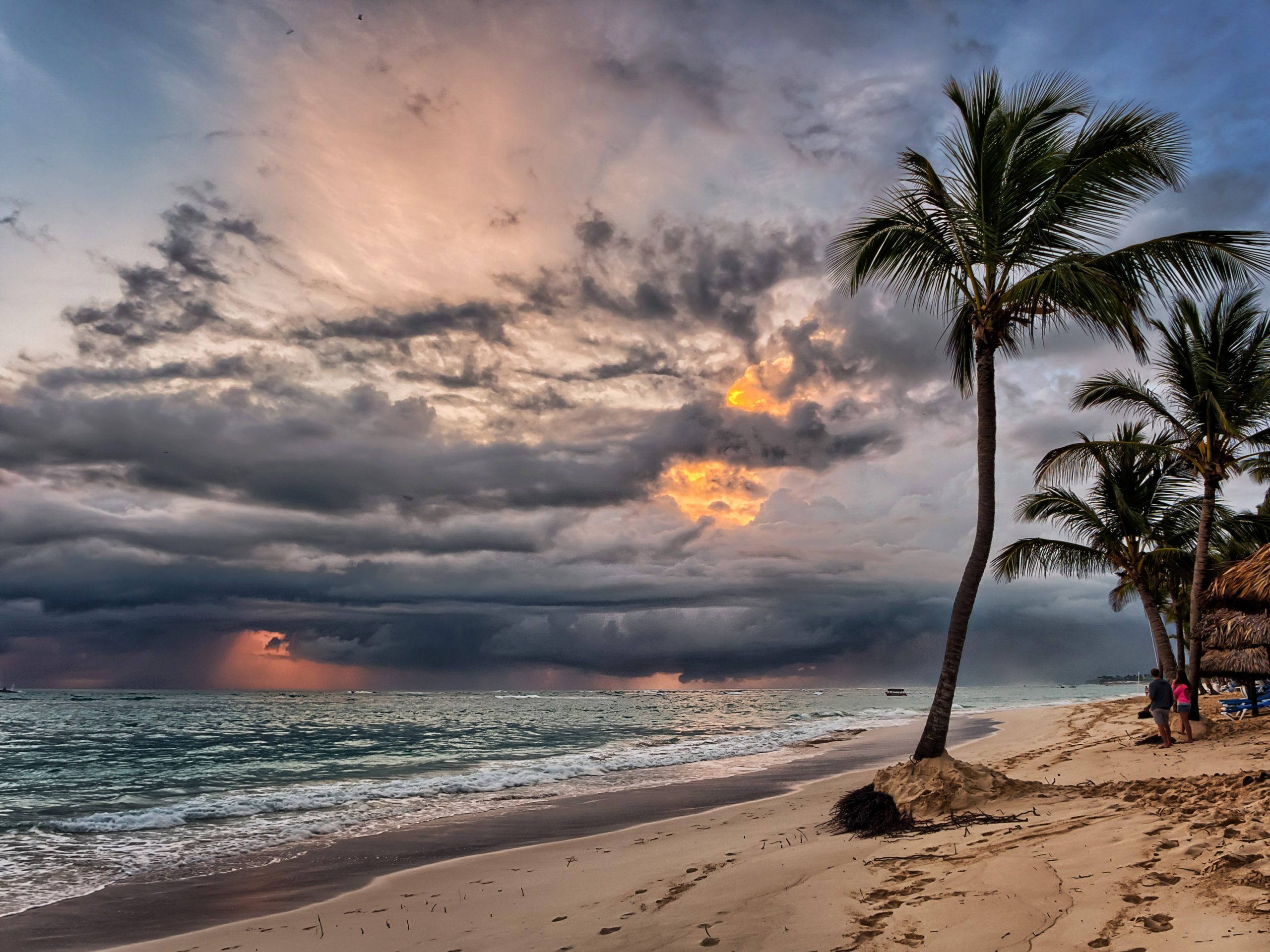Magical stormy sunset on a Punta Cana beach, Dominican Republic Beach