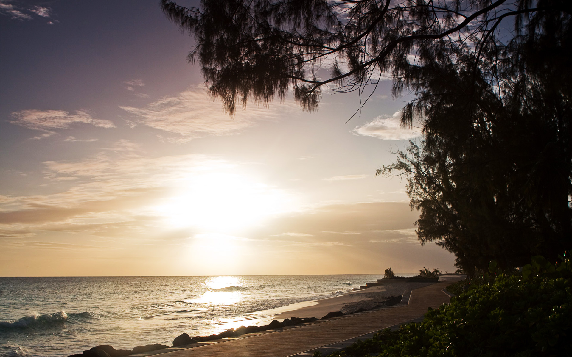 Sunrise At The Barbados Boardwalk Wallpaper Beach Wallpapers